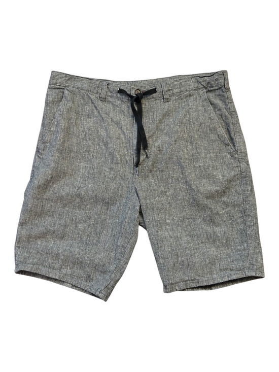 Bullhead Other - Bullhead Men's Gray Skinny Flat-Front Drawstring Linen-Blend Shorts - Size 34
